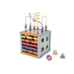 Johntoy - Le Cube d'Activités en Bois de la Famille Wildies - Jouets d'Activité pour Bébé
