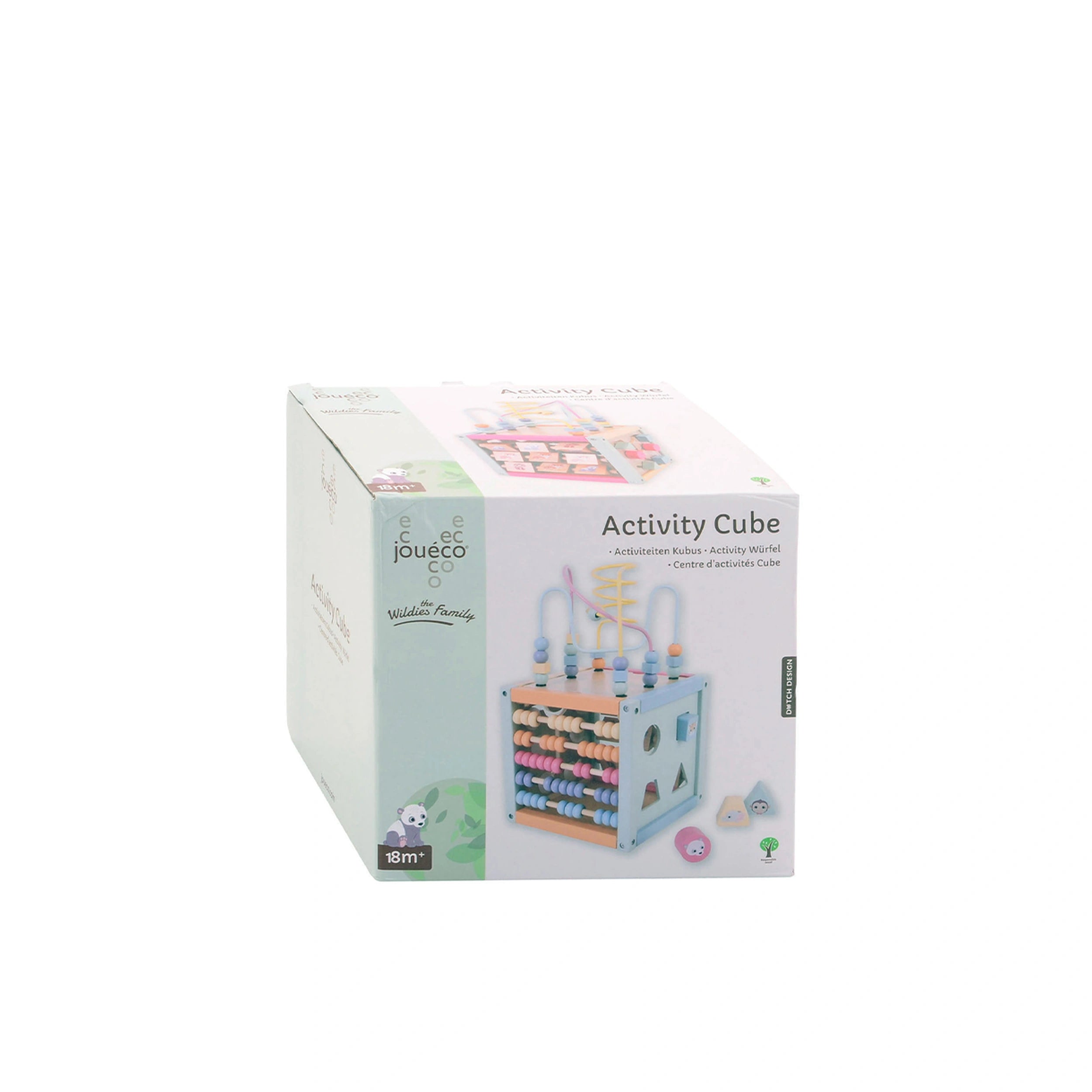 Johntoy - Le Cube d'Activités en Bois de la Famille Wildies - Jouets d'Activité pour Bébé