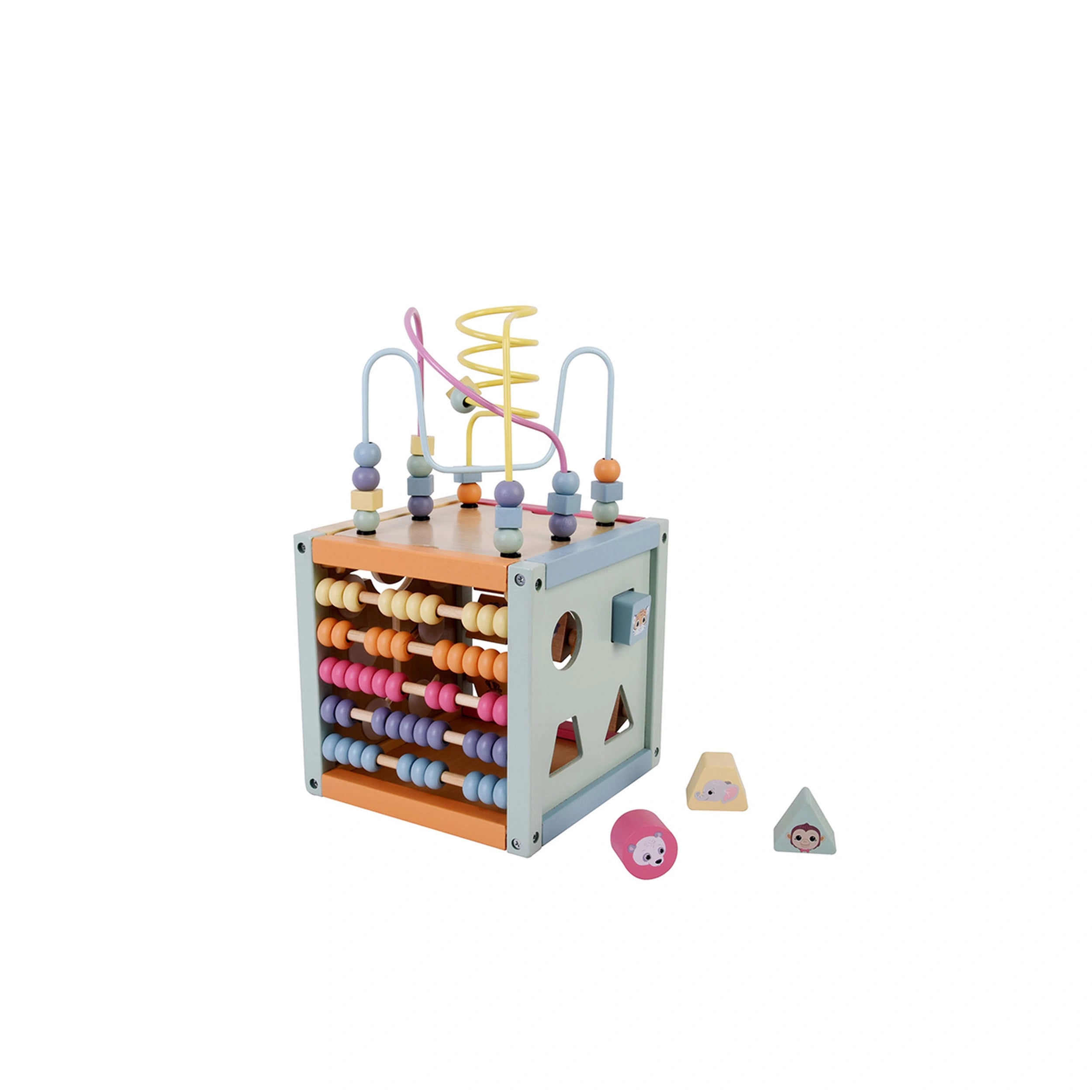 Johntoy - Le Cube d'Activités en Bois de la Famille Wildies - Jouets d'Activité pour Bébé