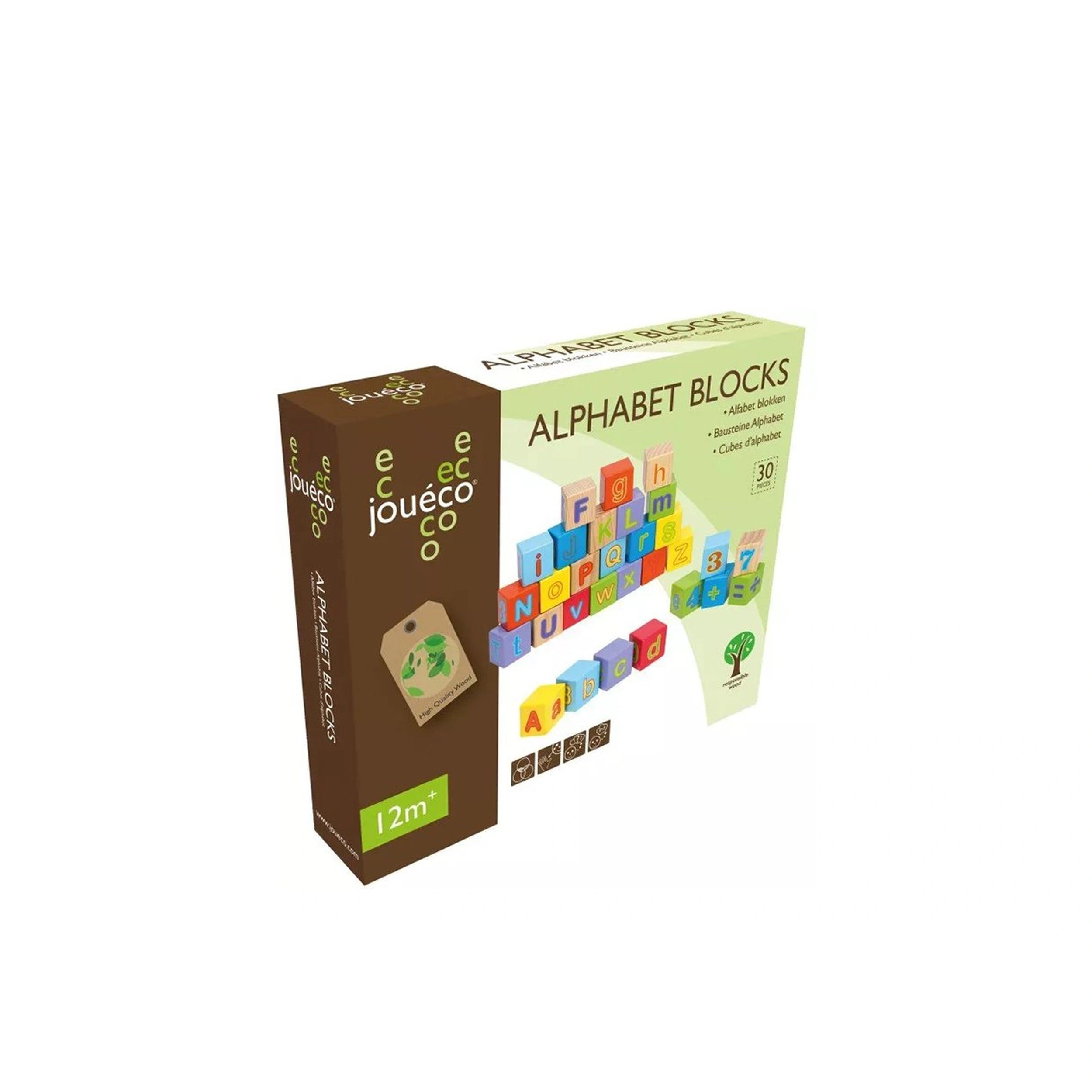 Johntoy - Wooden Alphabet Blocks 30 Pieces - Baby Activity Toys