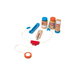 Johntoy - Mallette de médecin en bois avec accessoires 8 pièces - Professions fictives et jeux de rôle