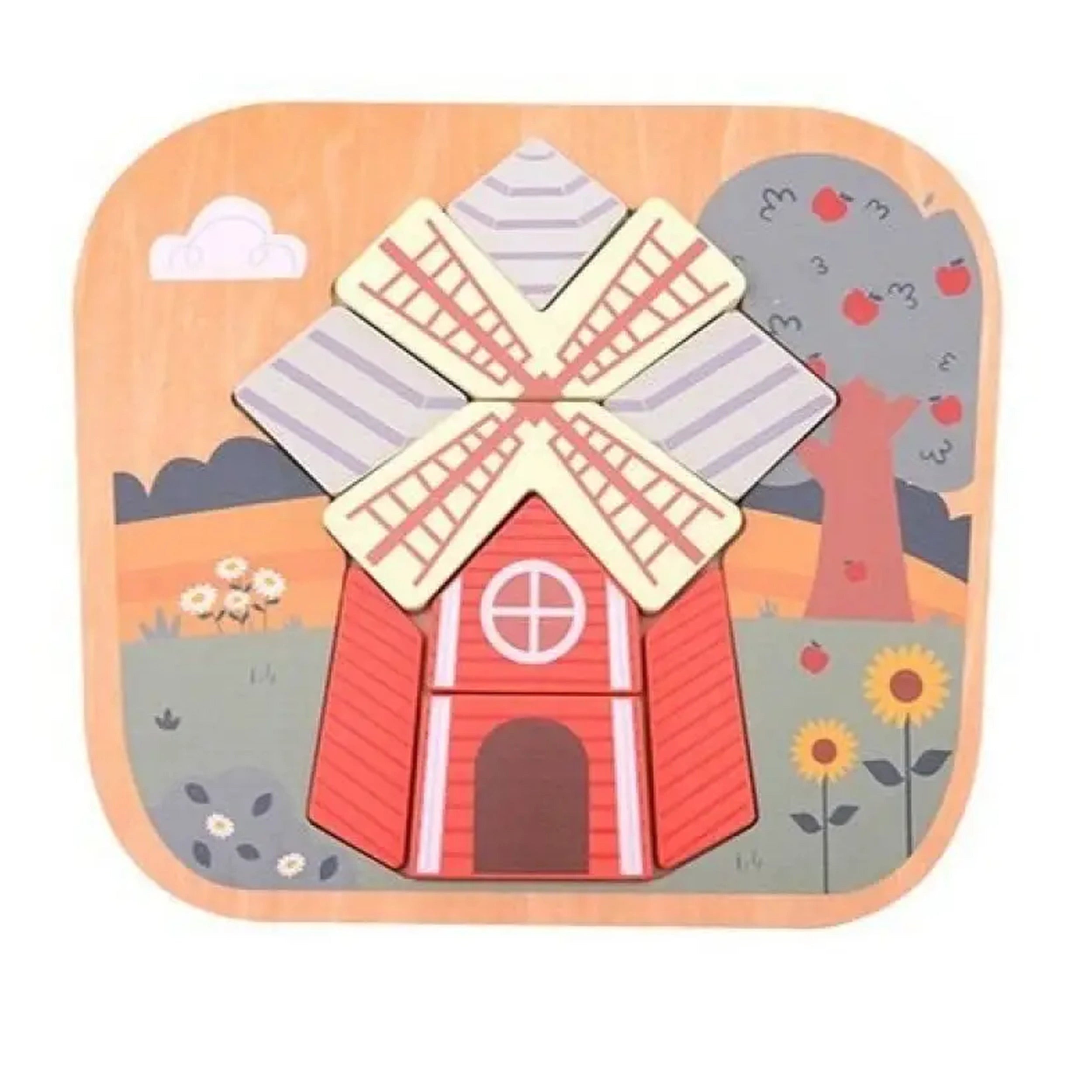 Joueco - Mini Puzzle en Bois de Ferme - Puzzles