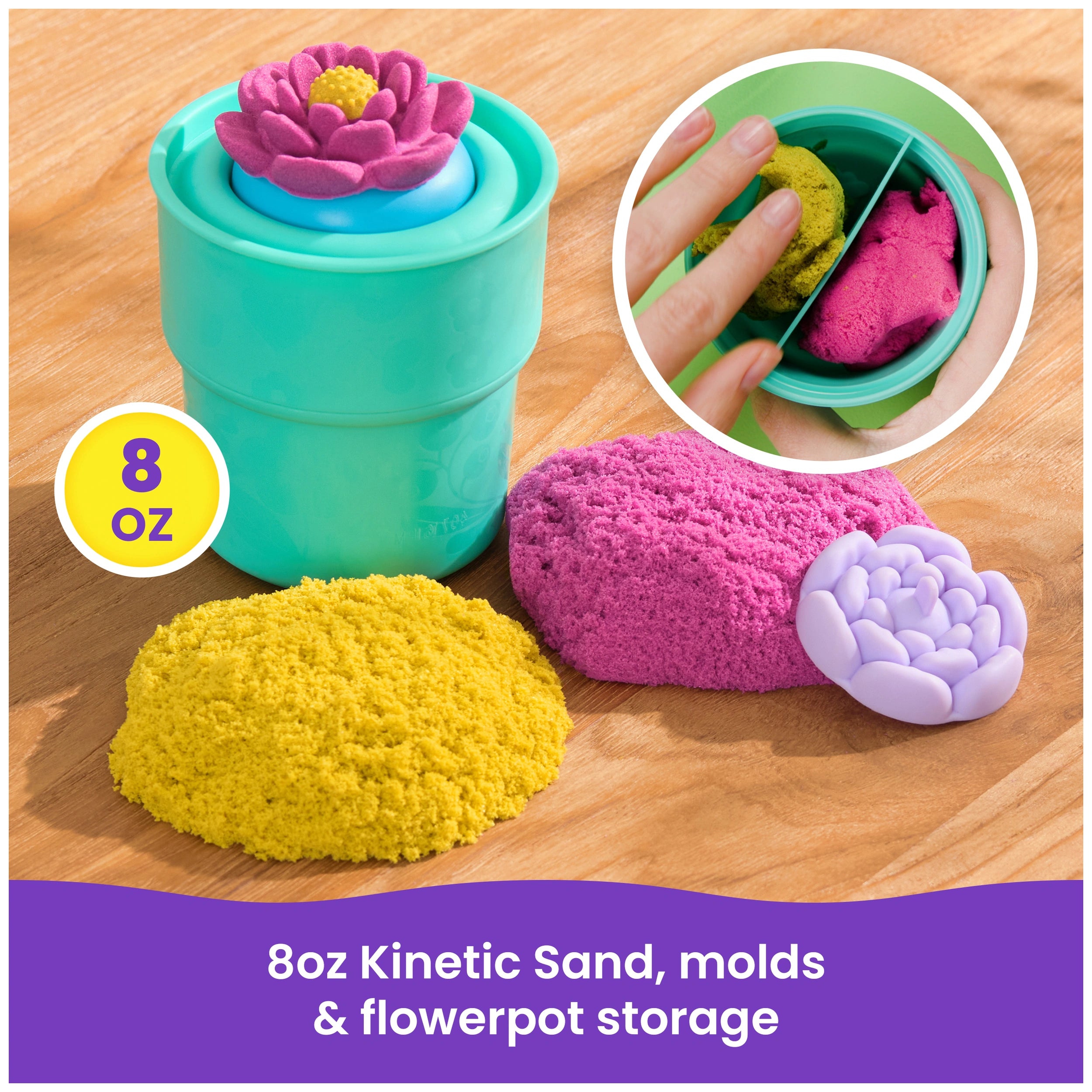 Kinetic Sand Squish Blossom Blooming Flower