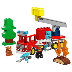 LEGO - Camion de pompier DUPLO avec tuyau et pompier - Jouets de construction