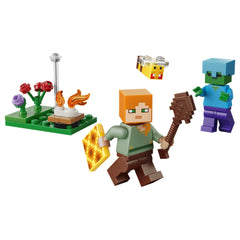 LEGO - Minecraft - Le Conflit du Feu de Camp d'Alex - Ensemble de Jouets de Construction