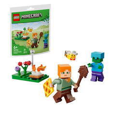 LEGO - Minecraft - Le Conflit du Feu de Camp d'Alex - Ensemble de Jouets de Construction
