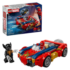 LEGO - Super Héros Voiture Spider-Man contre Wolverine Venomisé - Jouets de Construction