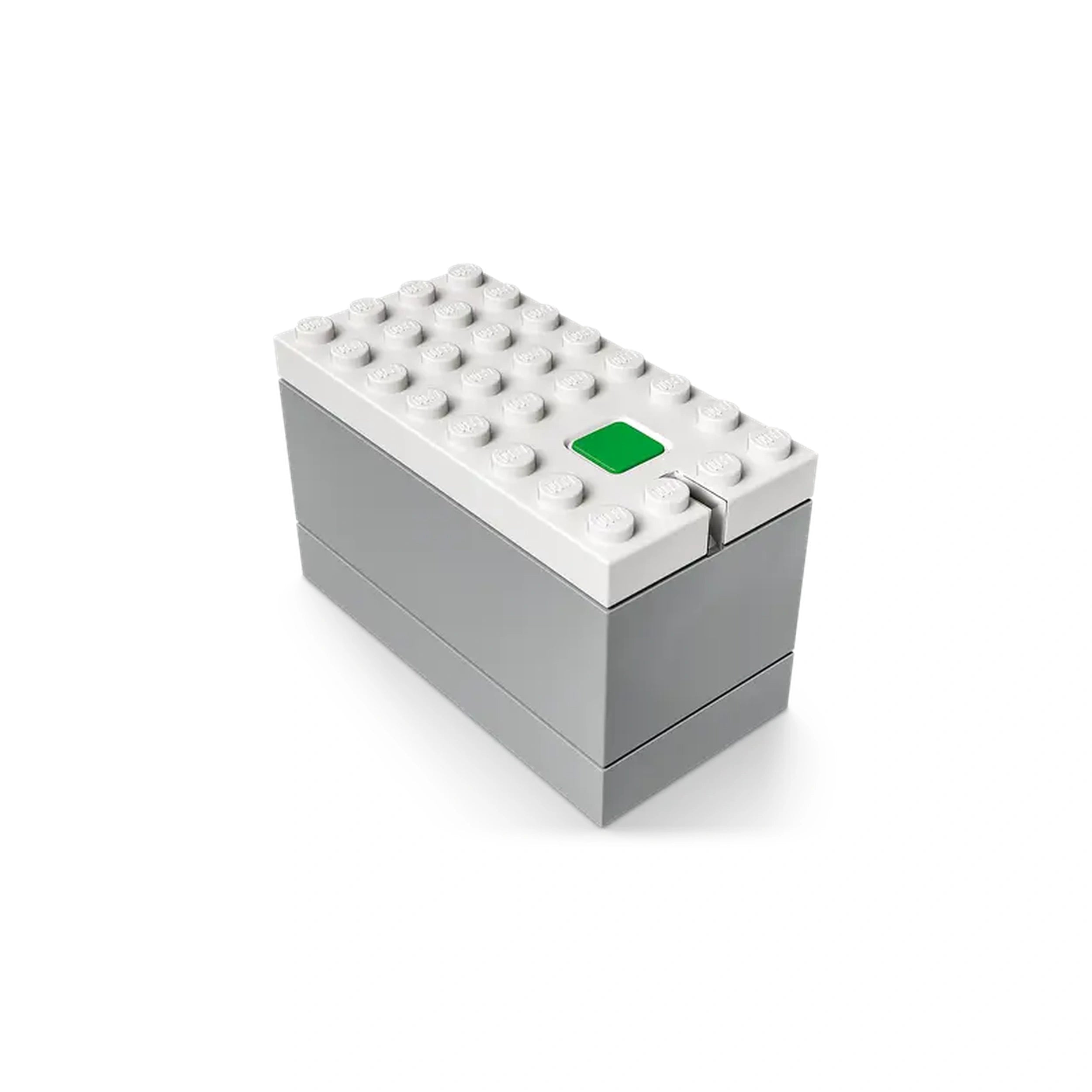 Sleek LEGO City Express Passenger Train construction set featuring a gray base and a white top with a green square button.