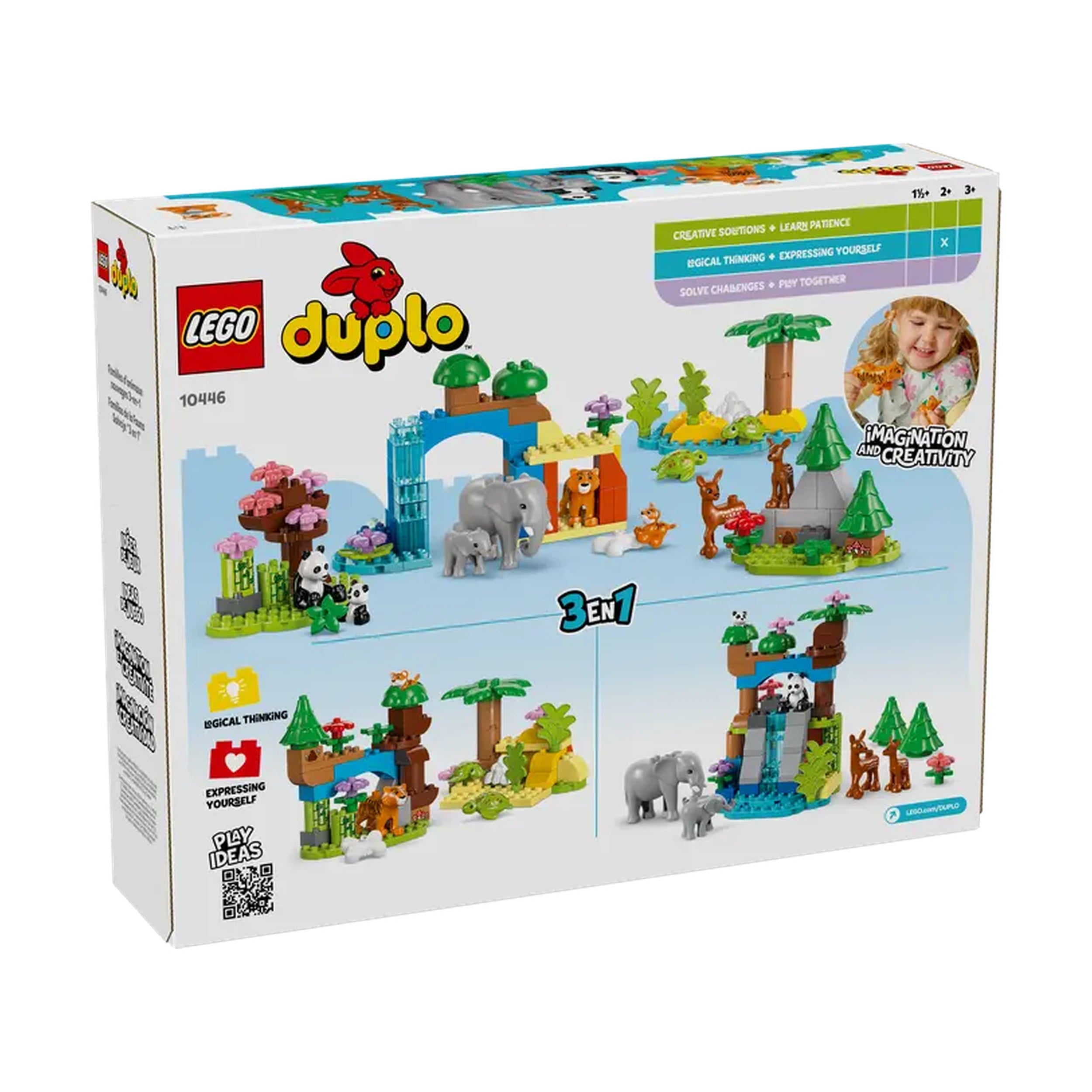 Lego - Duplo - 3en1 Familles d'Animaux Sauvages - Jouets de Construction