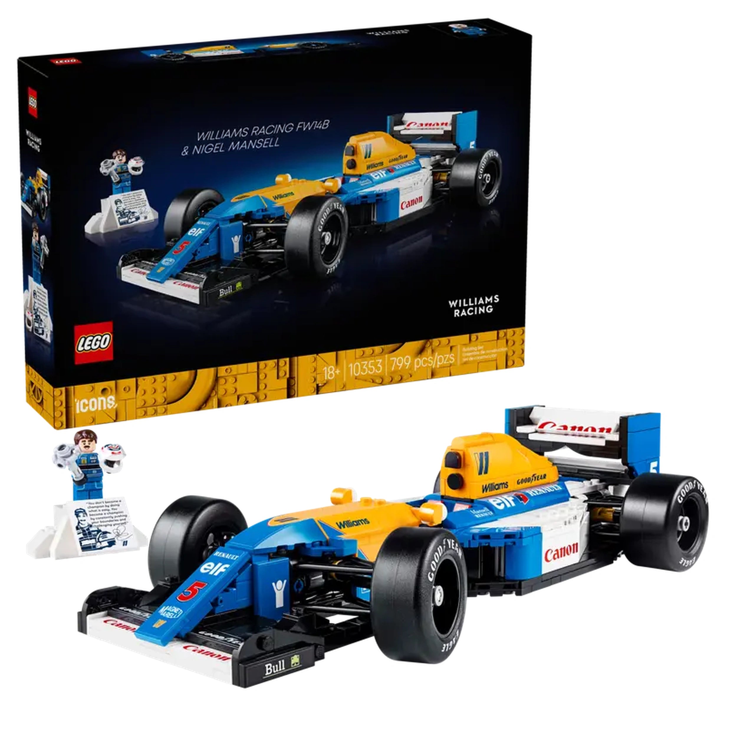 Lego - Icons - Williams Racing FW14B & Nigel Mansell - Ensemble de construction Jouets
