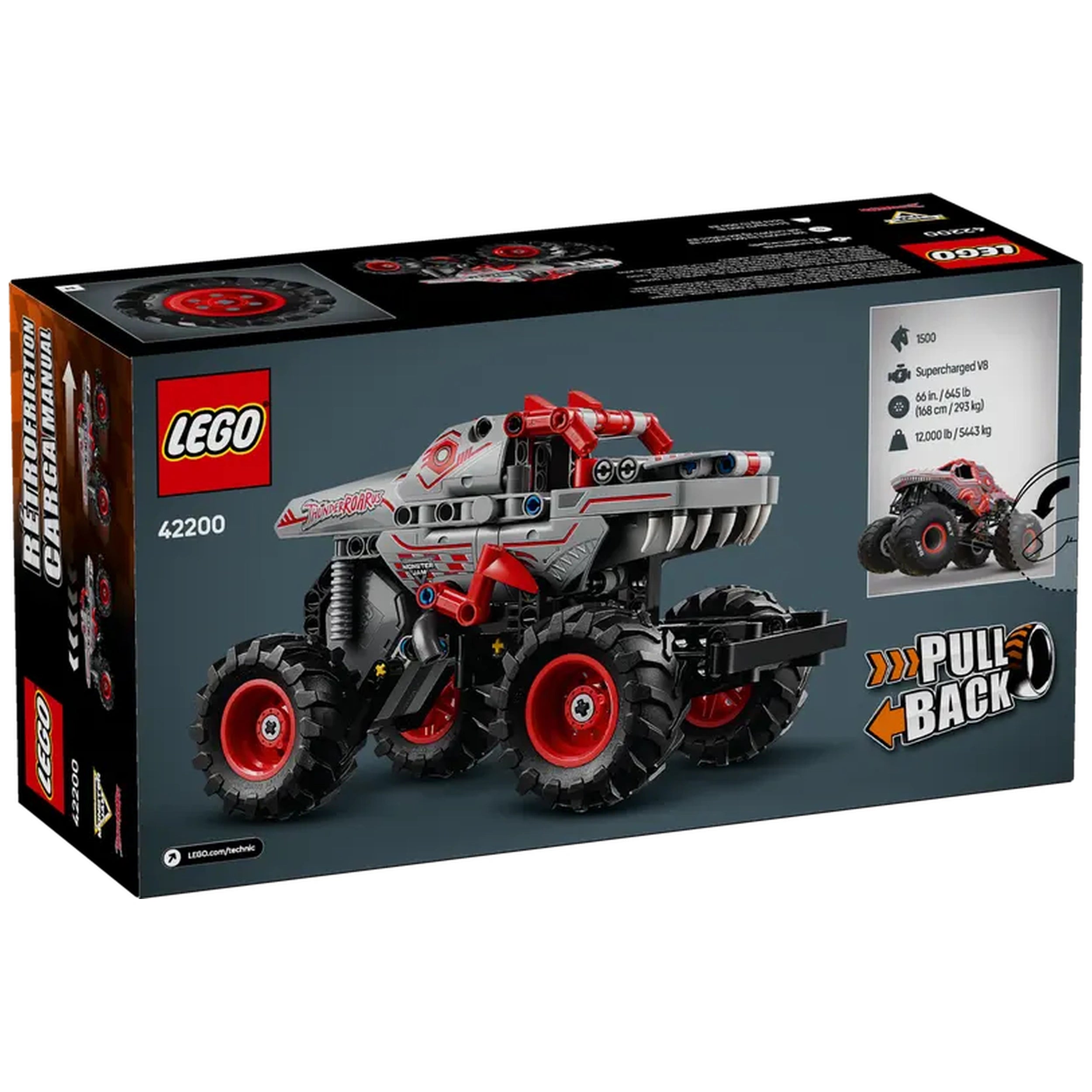 Lego - Technic - Monster Jam ThunderROARus Pull-Back - Construction Set Toys