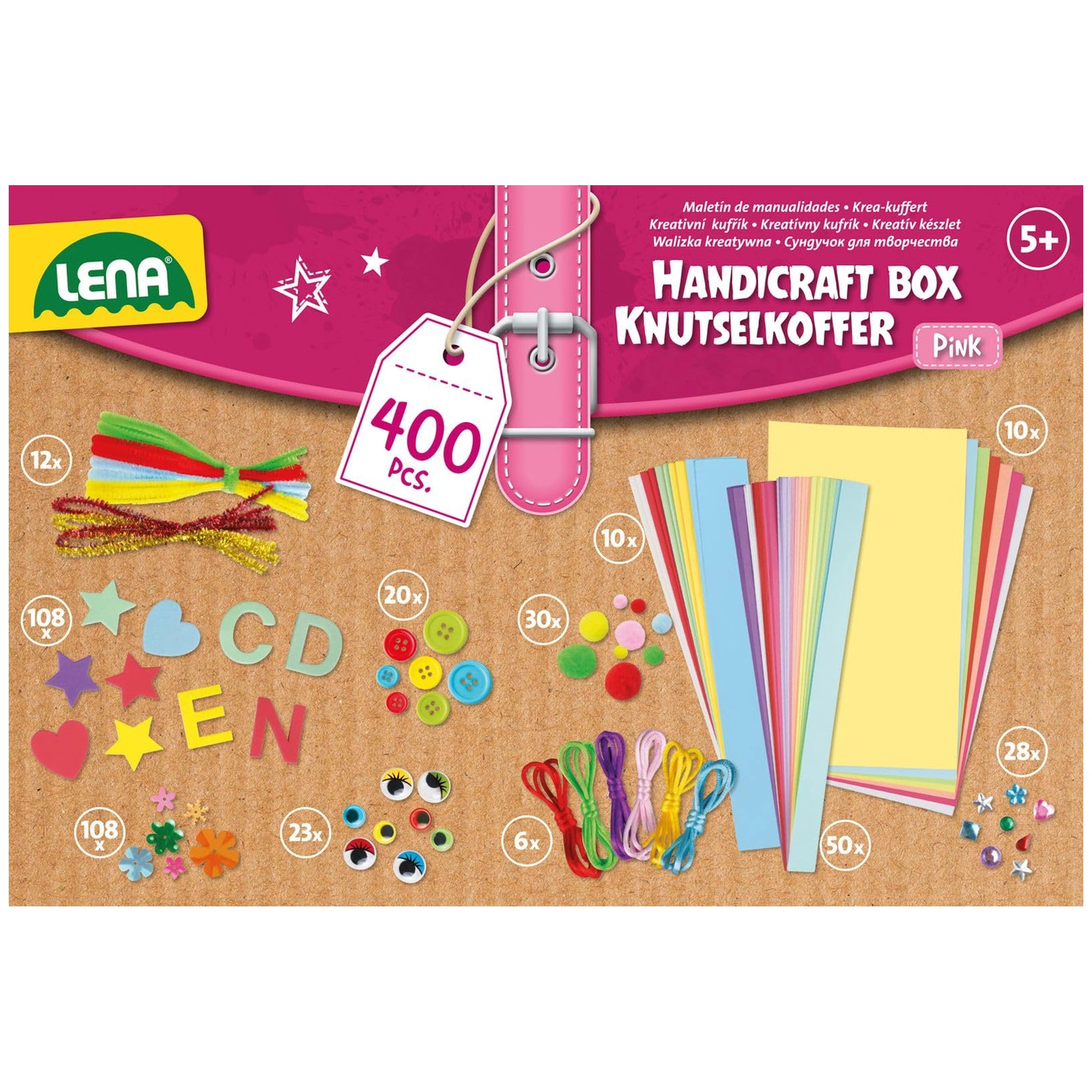 Lena - Boîte de bricolage rose - Arts et artisanat