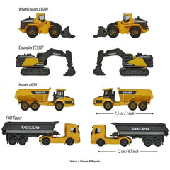 Majorette - Volvo Construction Work Vehicles 4 Pcs Pack