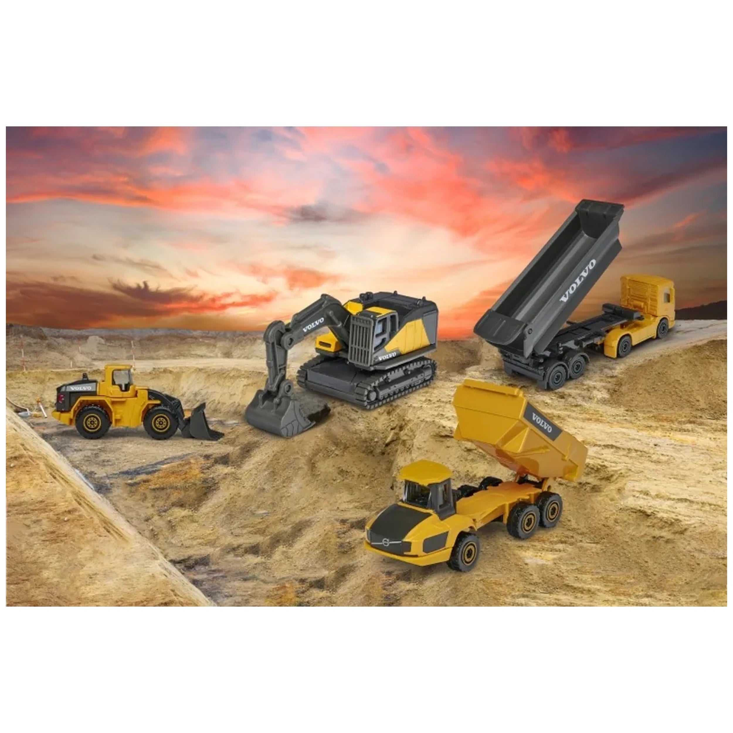 Majorette - Volvo Construction Work Vehicles 4 Pcs Pack