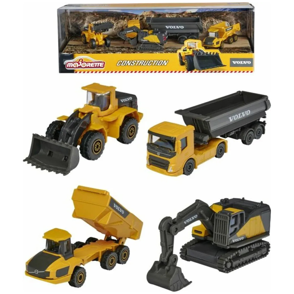 Majorette - Volvo Construction Work Vehicles 4 Pcs Pack