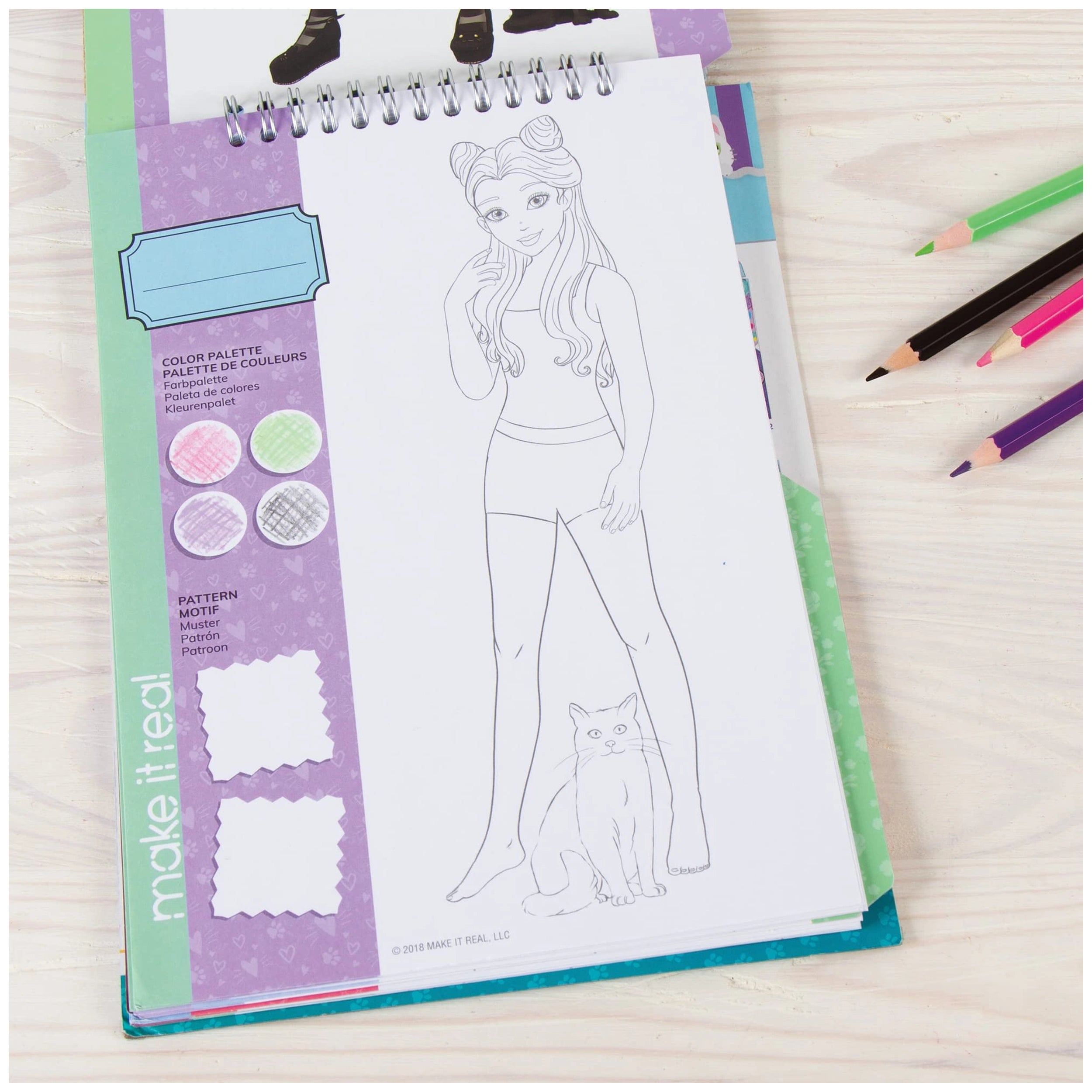 Make It Real - Carnet de croquis de mode Pretty Kitty - Loisirs créatifs