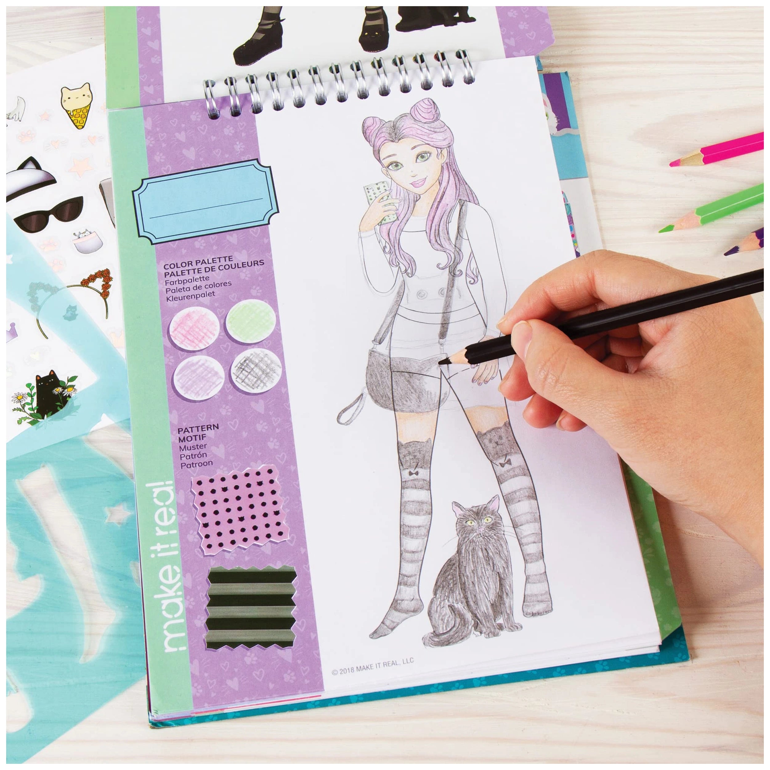Make It Real - Carnet de croquis de mode Pretty Kitty - Loisirs créatifs