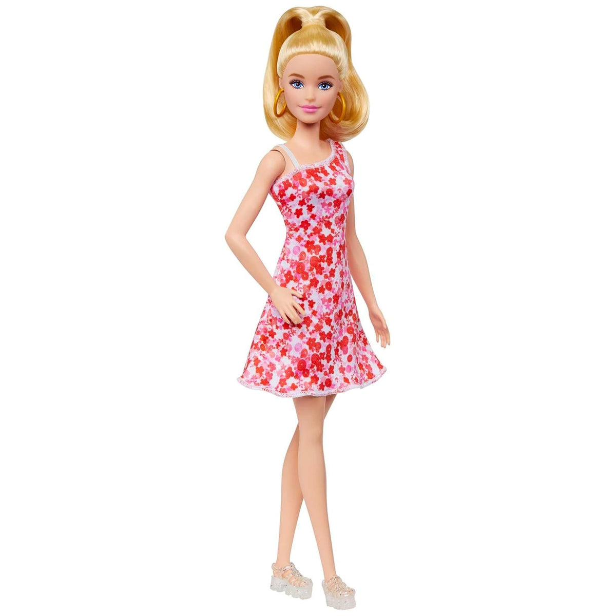 Mattel - Poupée Barbie Basic Robe Fleurie Rouge - Poupées, Ensembles de Jeu et Figurines