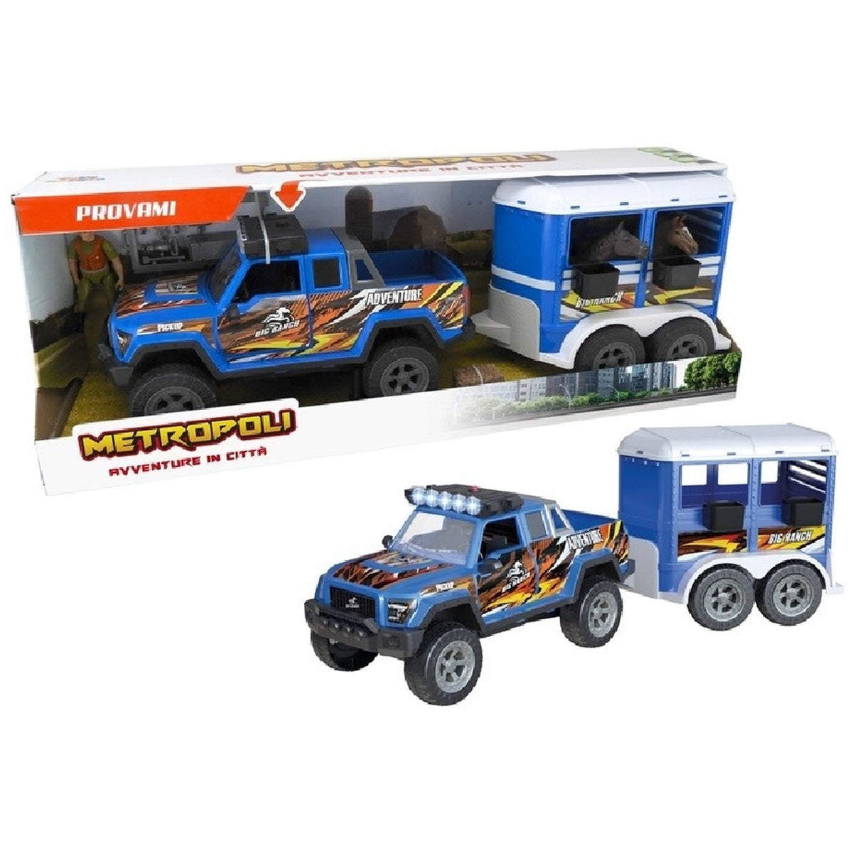 Metropoli - Adventure Pick-up and Horse Trailer Set - Play Vehicles