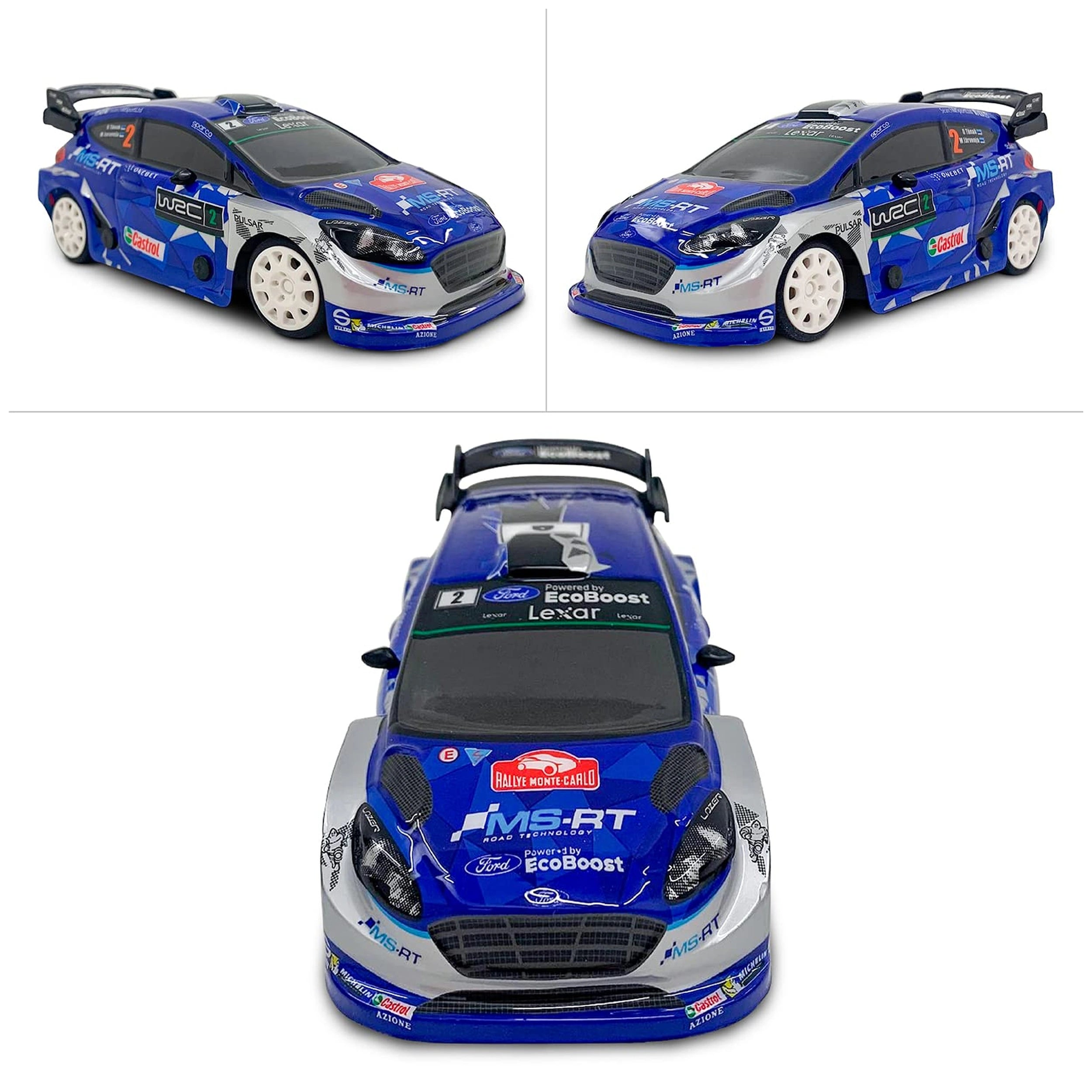 Mondo - Ford Fiesta WRC Télécommandé 2,4 GHz 1:28 Fonction Complète avec Carrosserie Lexan - Véhicules de Jeu