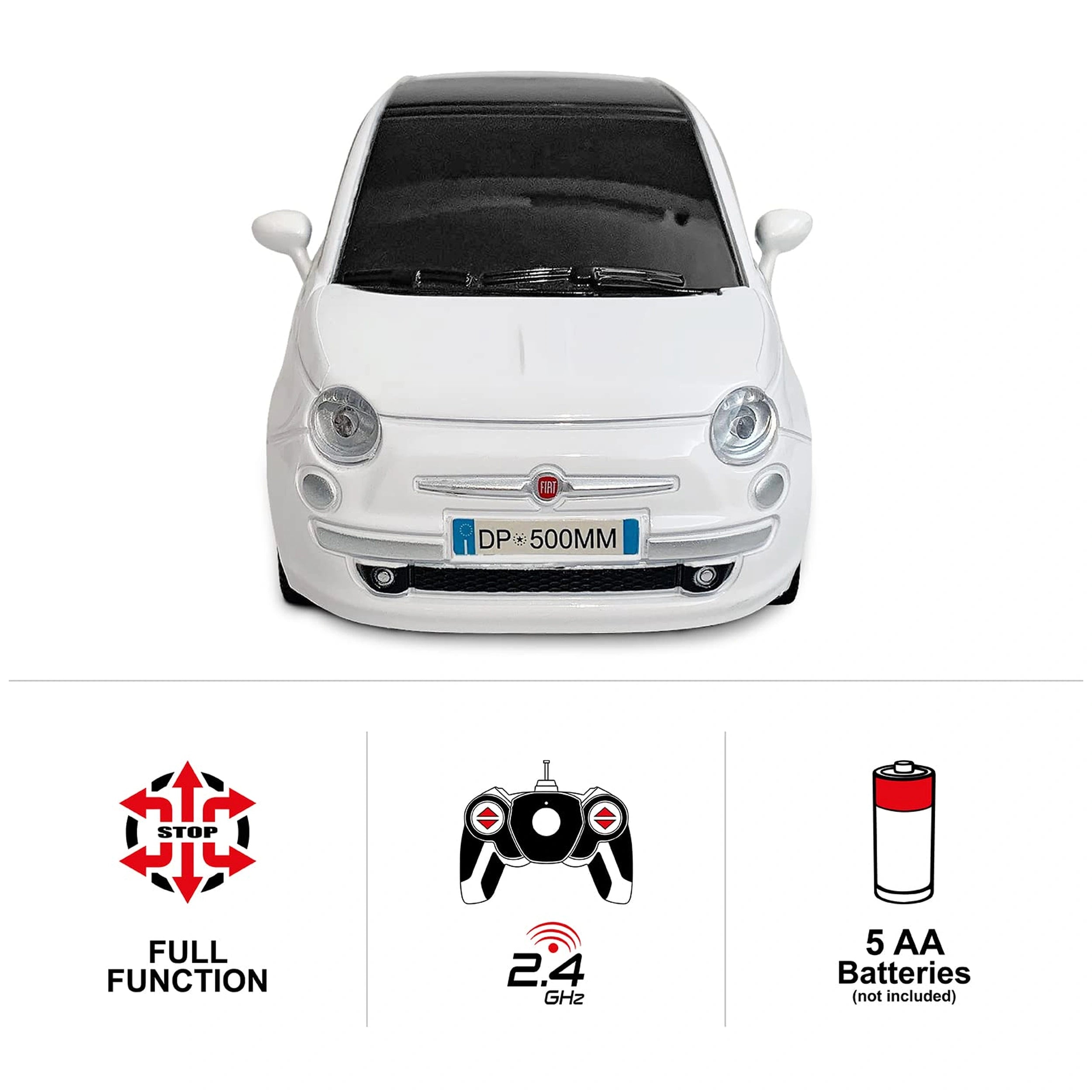 Mondo - Nouvelle Fiat 500 Télécommandée 2,4 GHz Fonction Complète - Véhicules de Jeu