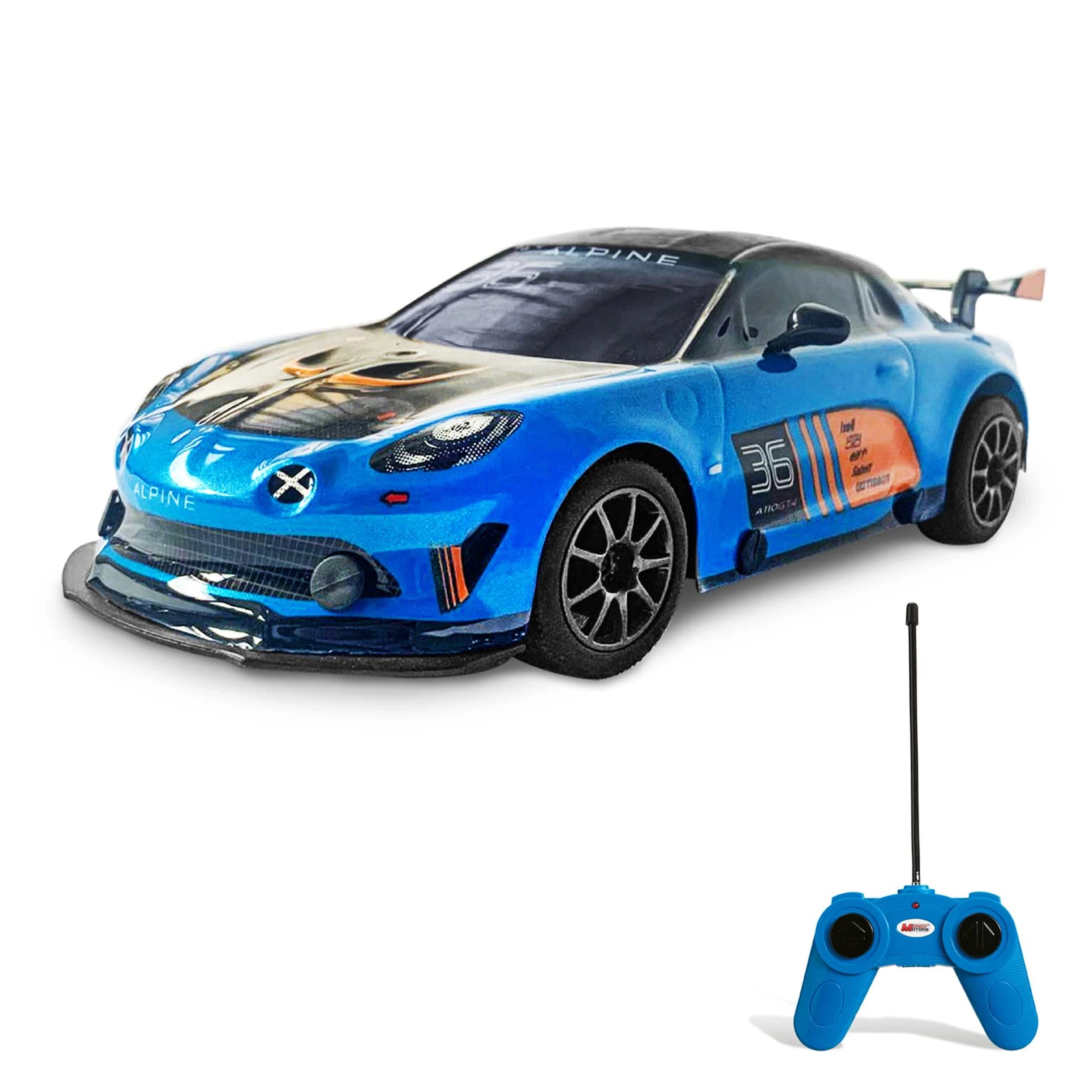 Mondo - Renault Alpine GT4 Radio-Controlled Radio-Controlled 2.4 GHz 1:24 Full Function with Lexan Body - Play Vehicles