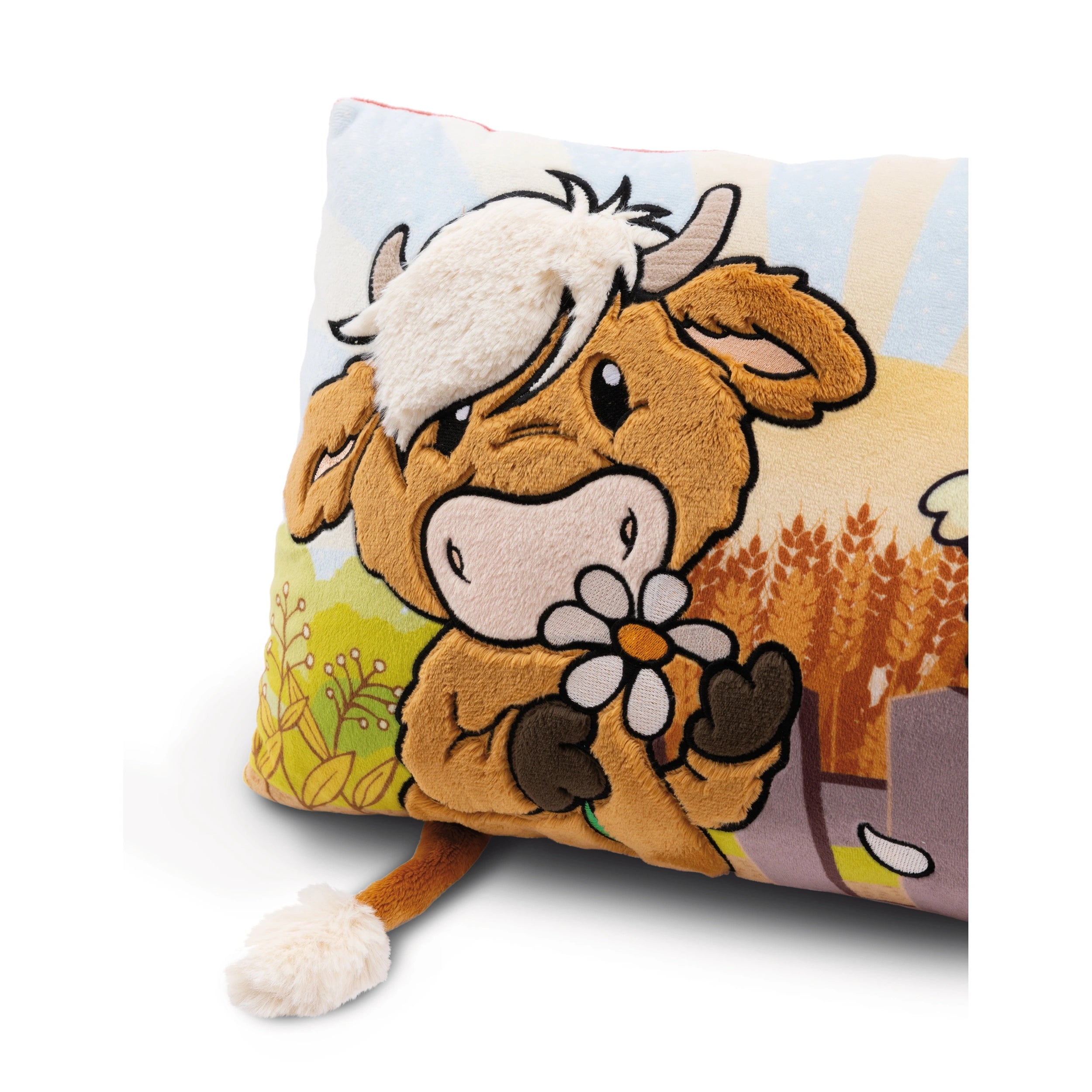 NICI - Coussin Rectangulaire Amis de la Ferme Animaux en Peluche