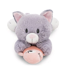 NICI - Homies - Peluche Chat Allongé Gris Poisson Nici Vert 35 Cm - Animaux en Peluche