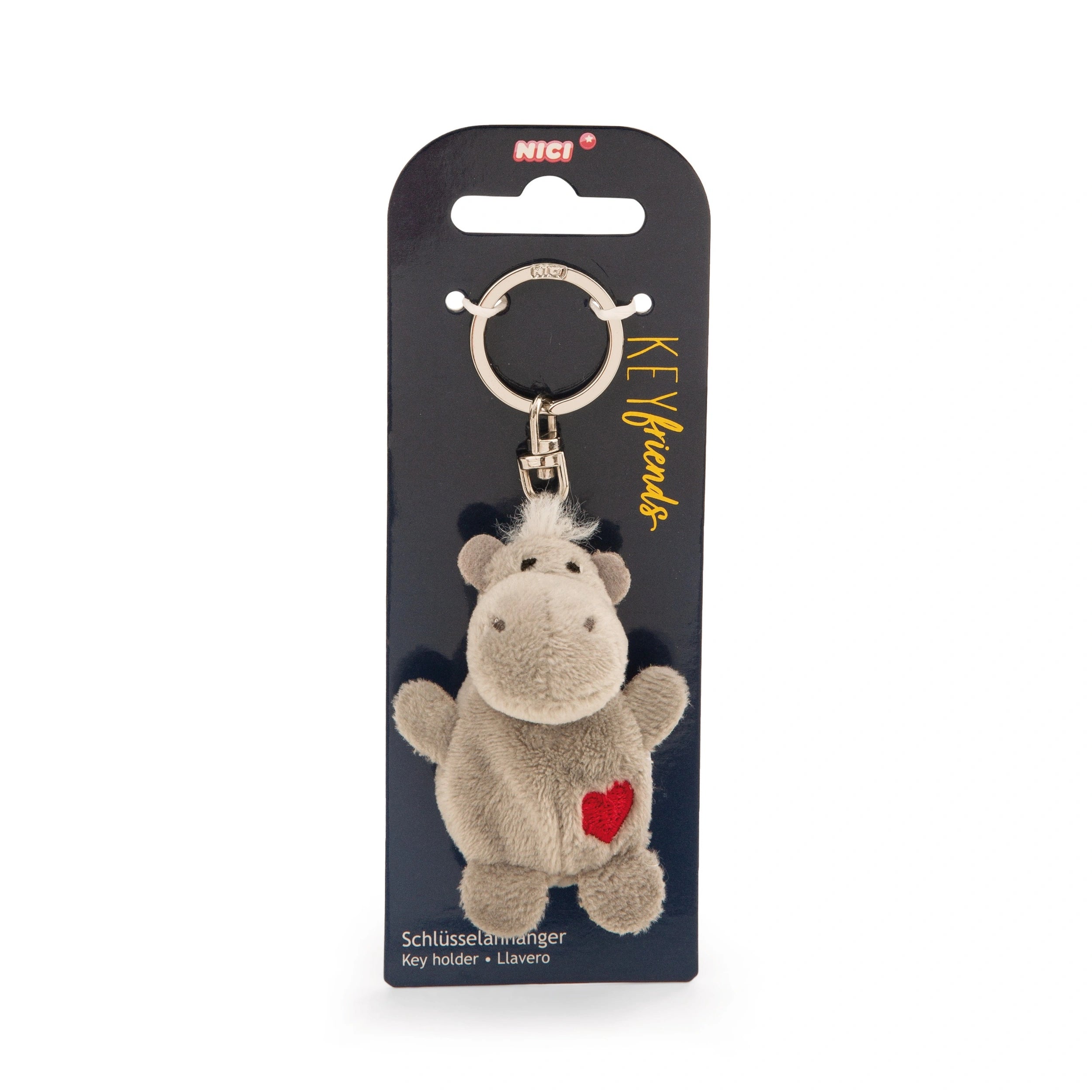 NICI - Key-Friends-Grey-Hippo-Keyholder-Keychains