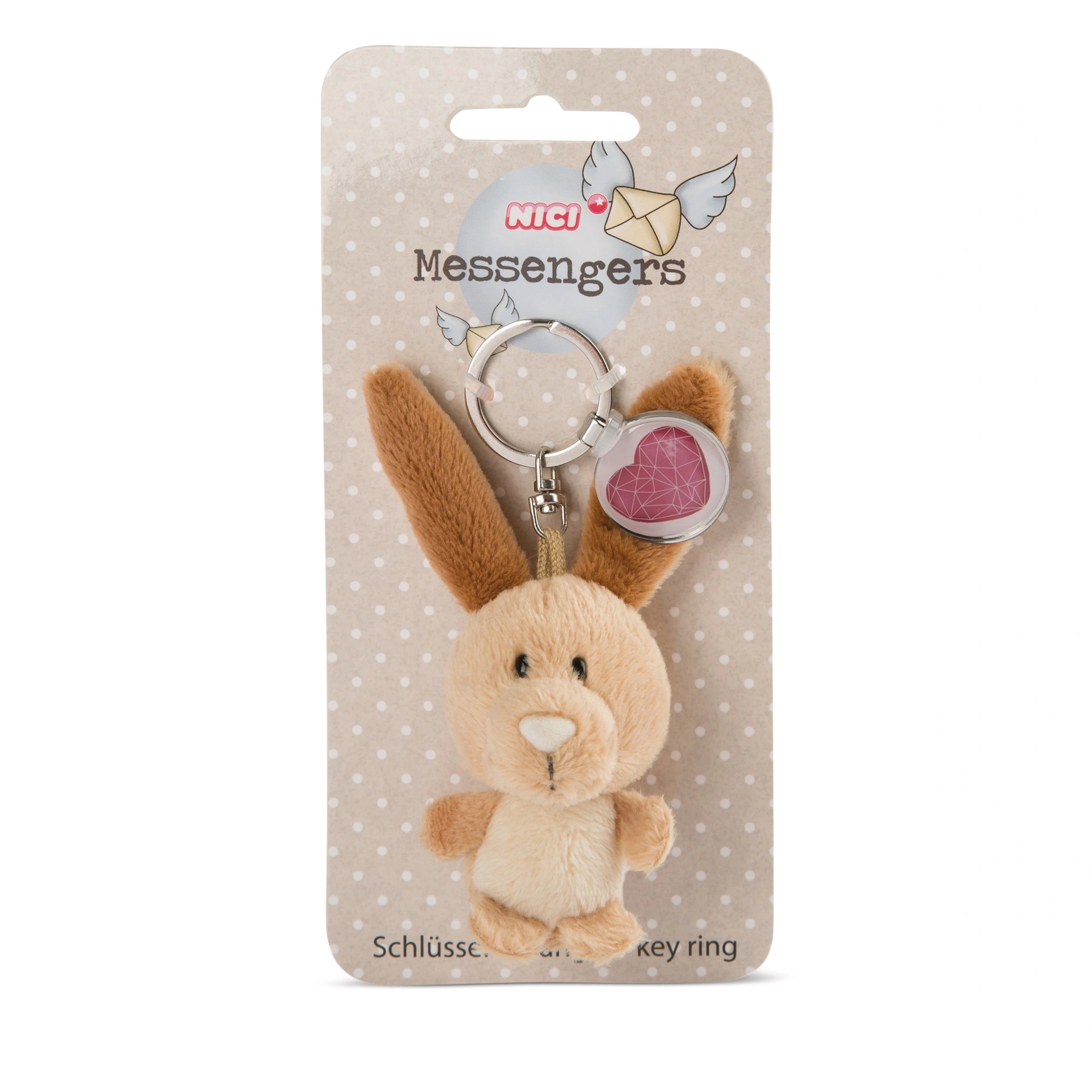 NICI - Key-Ring-Rabbit-With-Pendant-Heart-Keychains