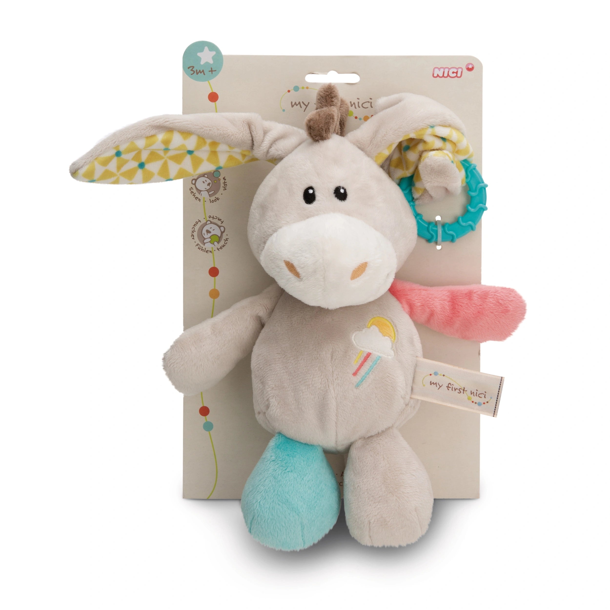 NICI - My First NICI Activity Cuddly Toy Donkey Muli 28 Cm - Baby Activity Toys