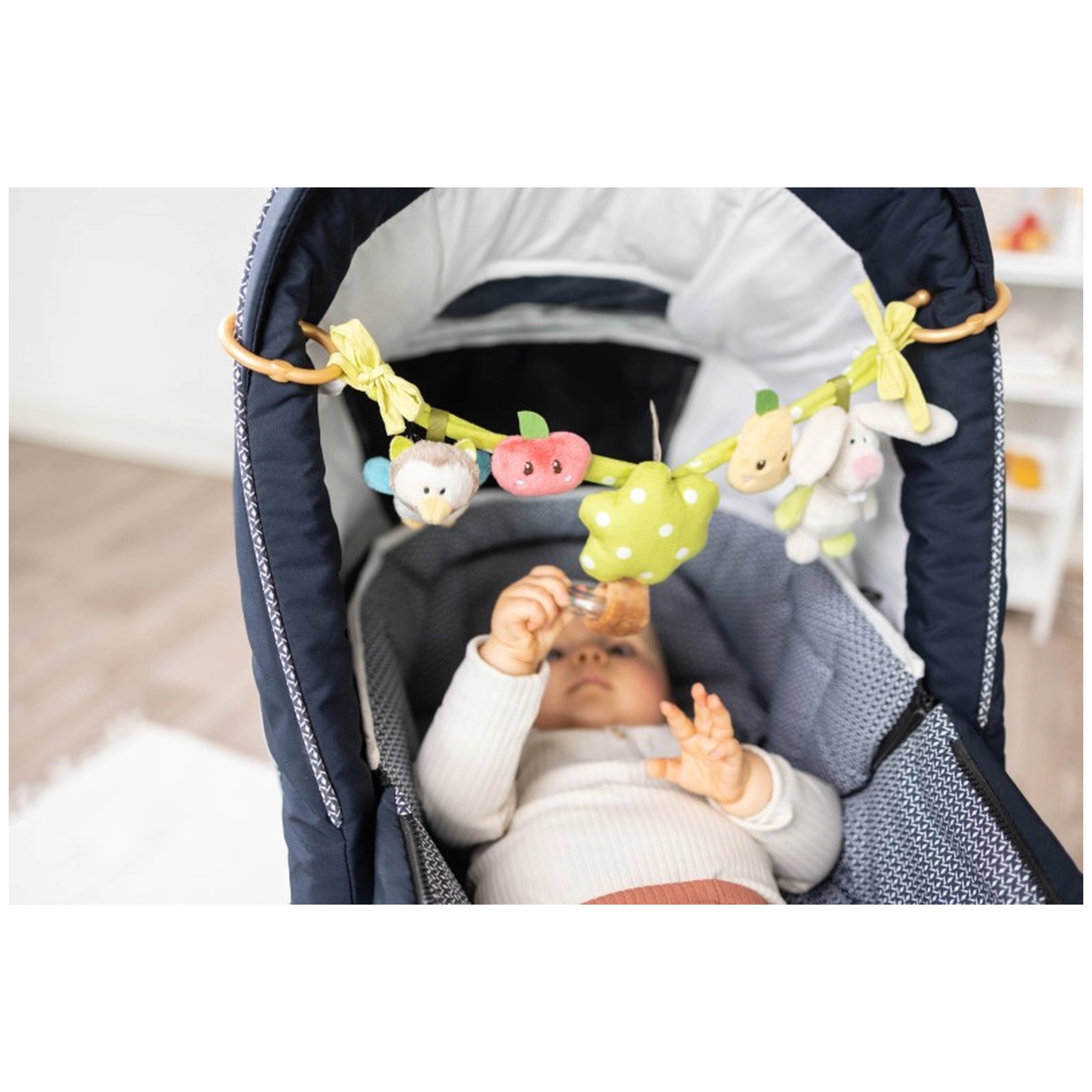 NICI - My First NICI Pram Rattle Chain Rabbit Owl - Baby Activity Toys