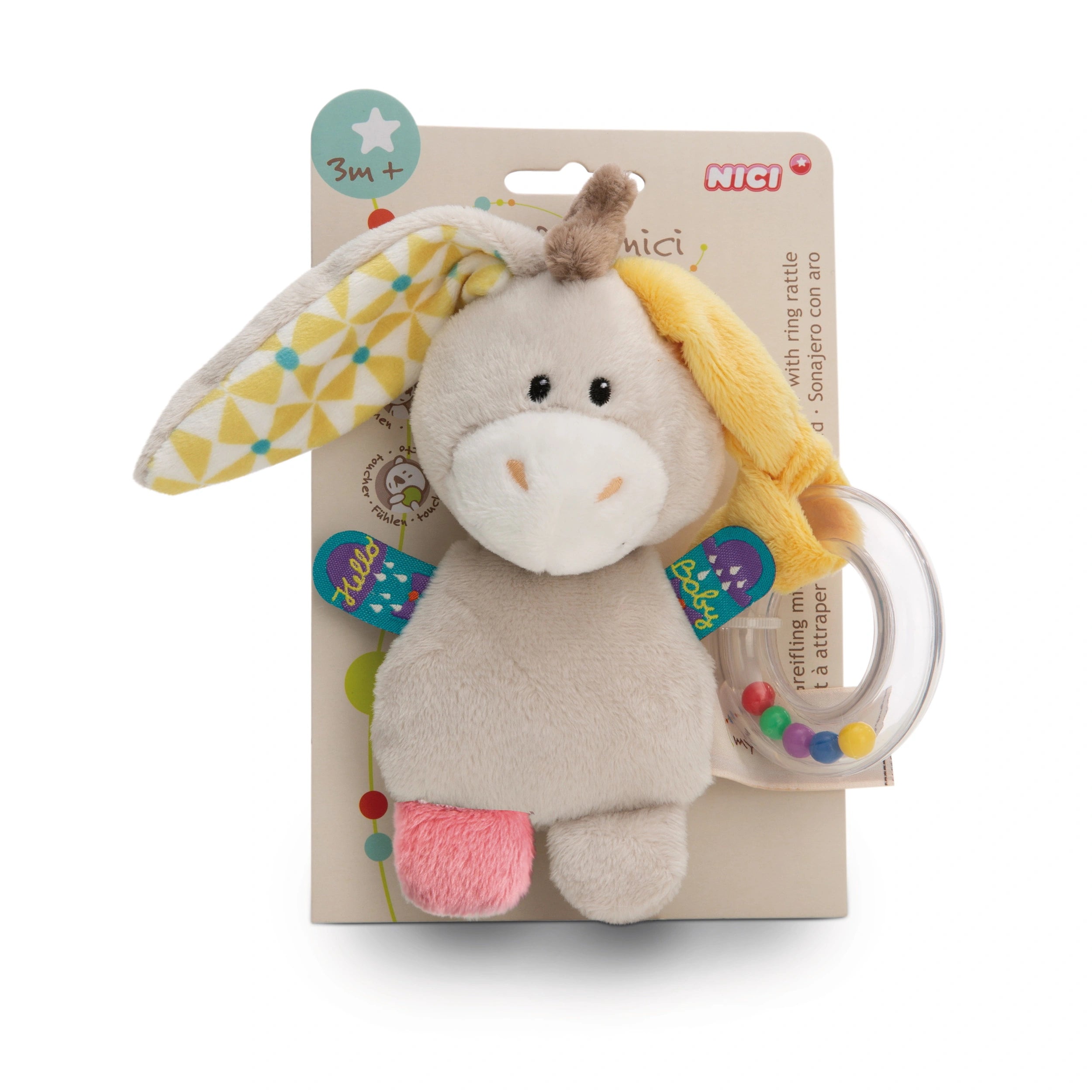 NICI - Mon Premier Hochet Anneau Donkey Muli 15 Cm - Hochets