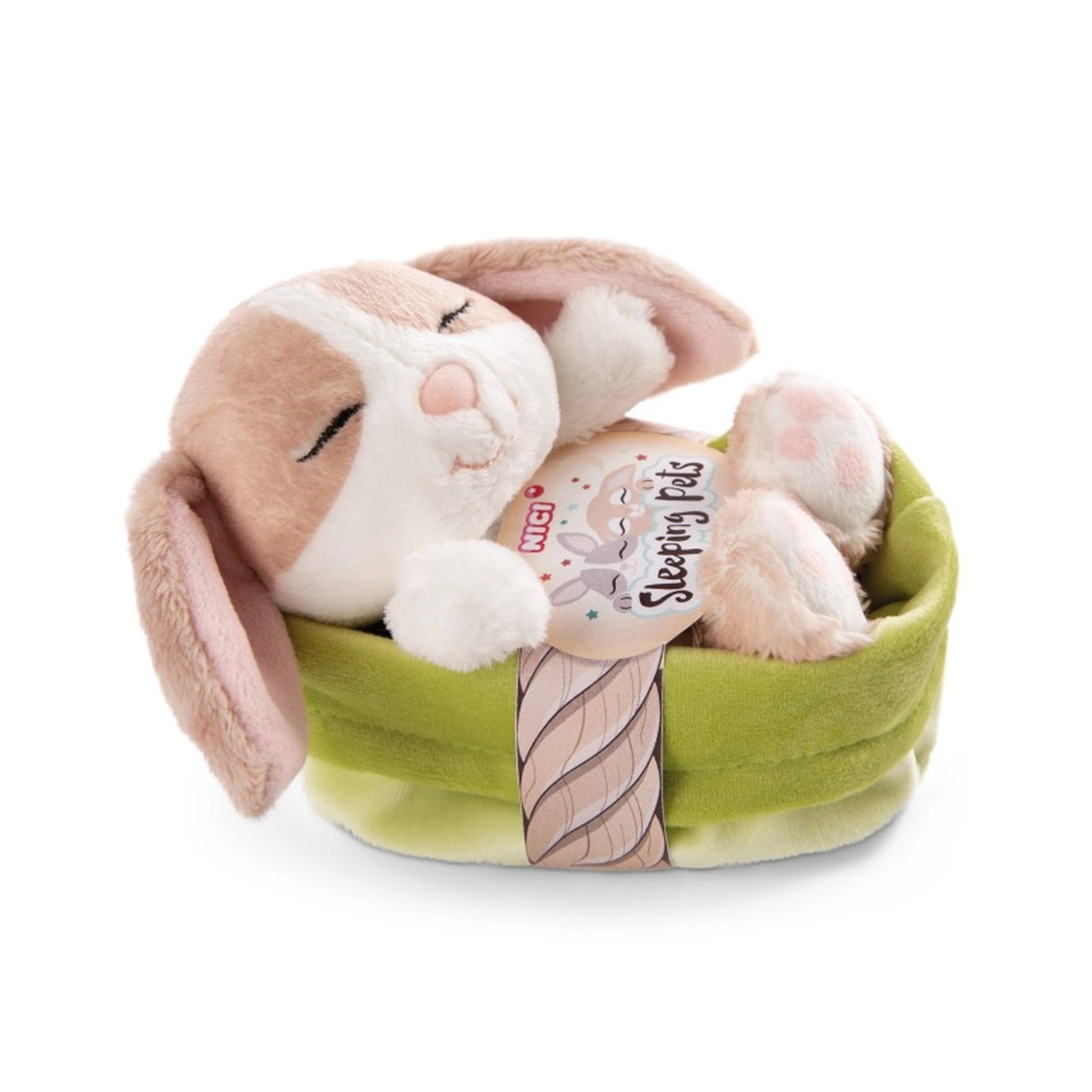 NICI - Jouets en peluche animaux de compagnie endormis Bunny Cappuccino