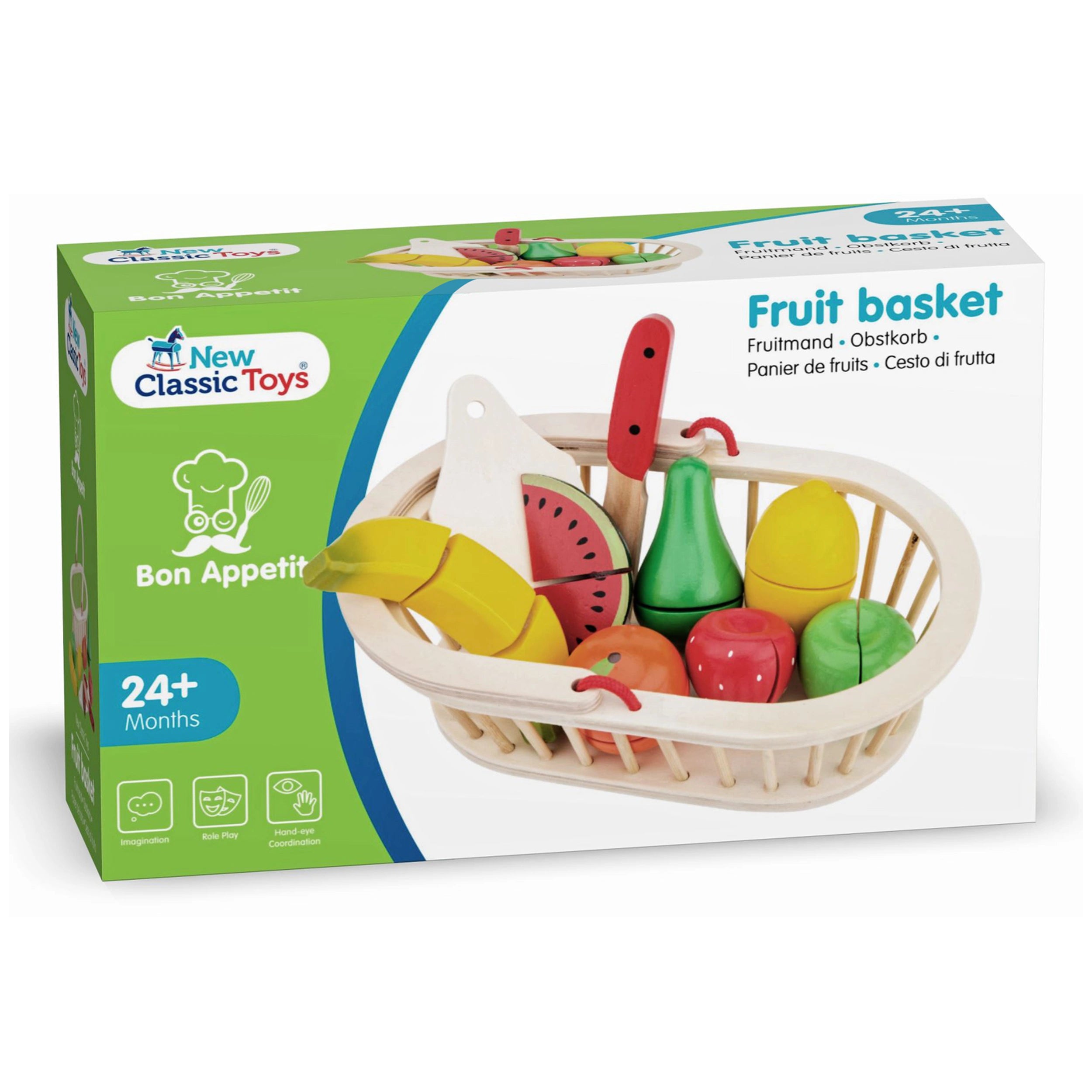 New Classic Toys - Set de Découpe - Panier de Fruits - Professions Imaginaires et Jeux de Rôle