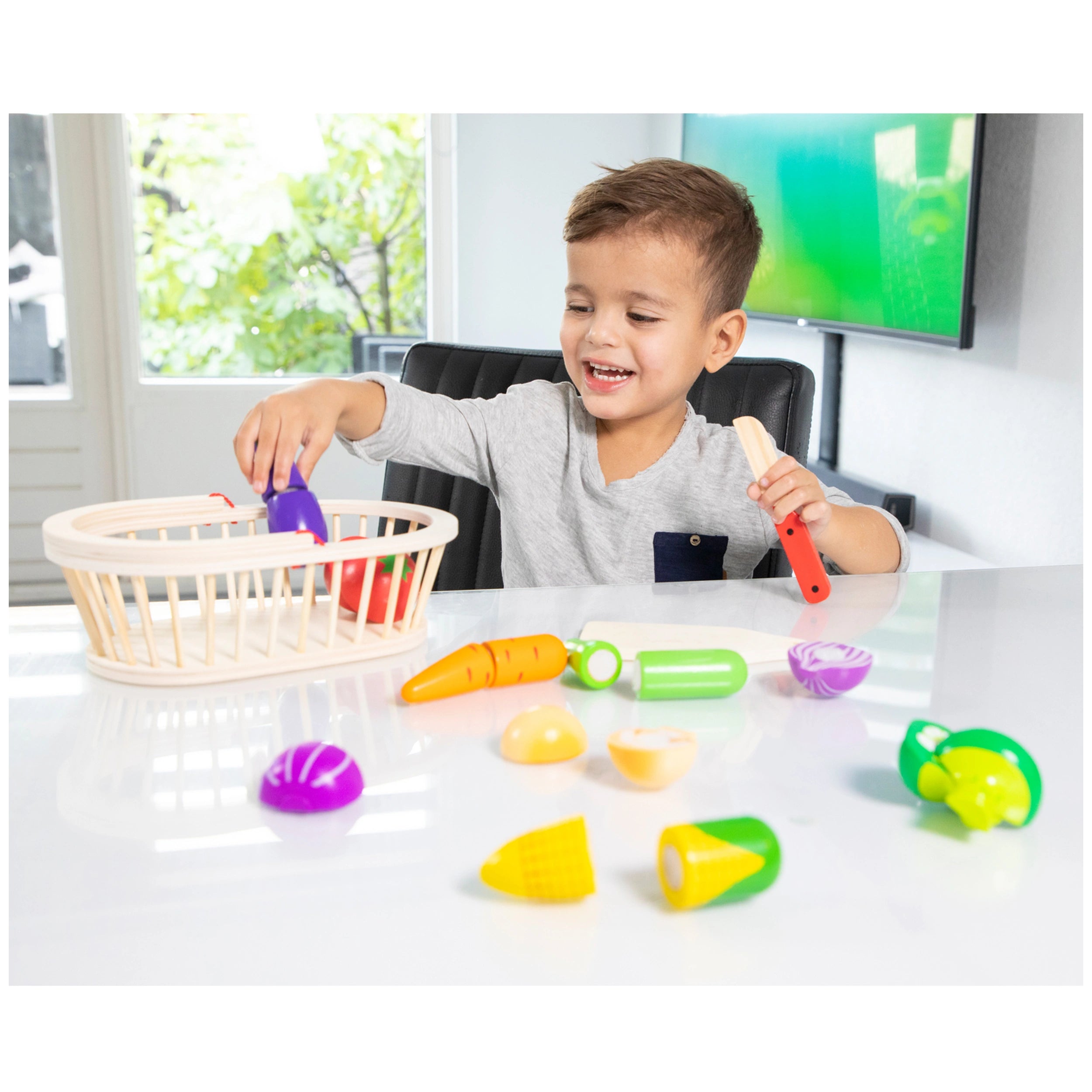 New Classic Toys - Set de Découpe - Panier de Légumes - Professions Imaginaires & Jeux de Rôle