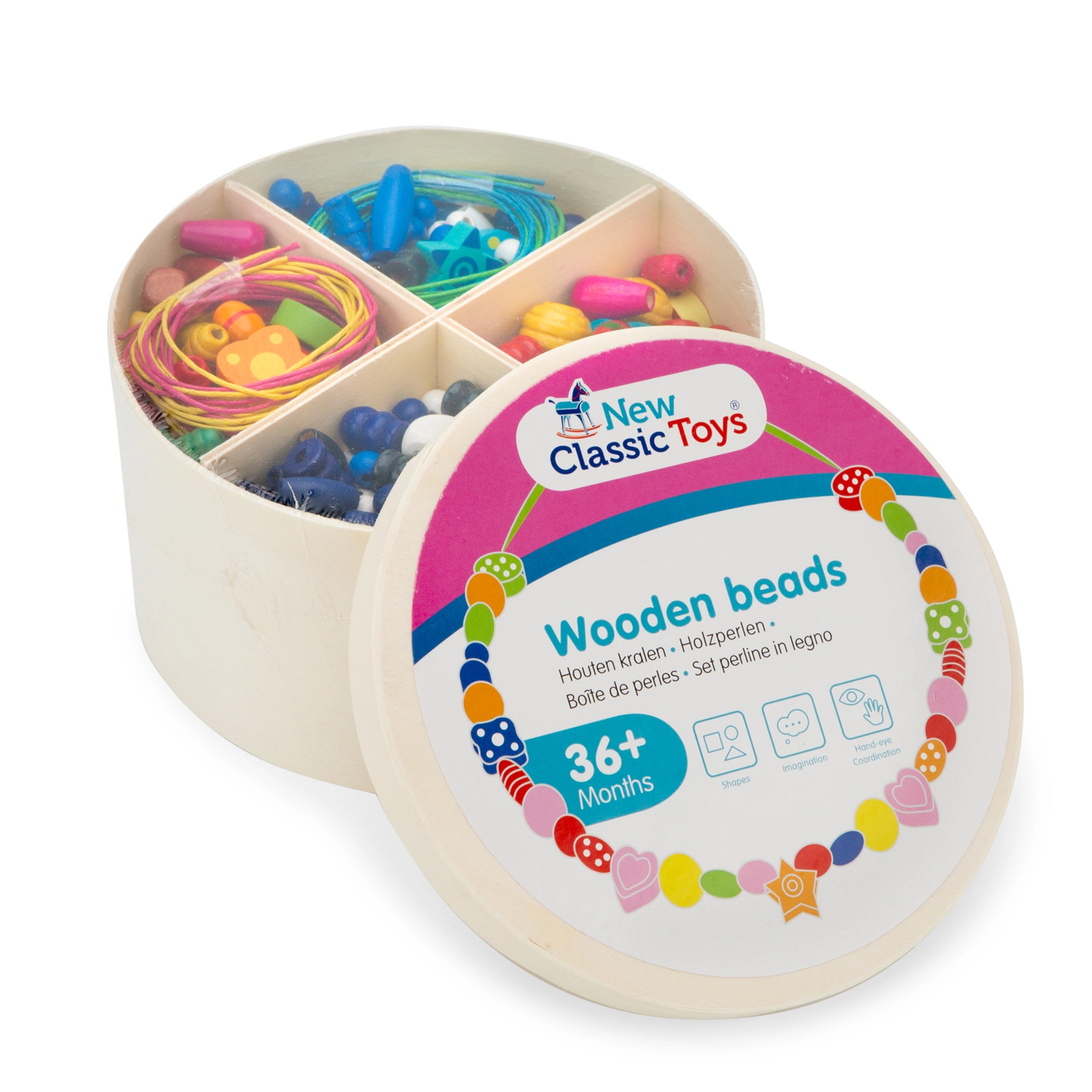 New Classic Toys - Perles à enfiler - 640 pièces et 8 cordes - Arts et loisirs créatifs