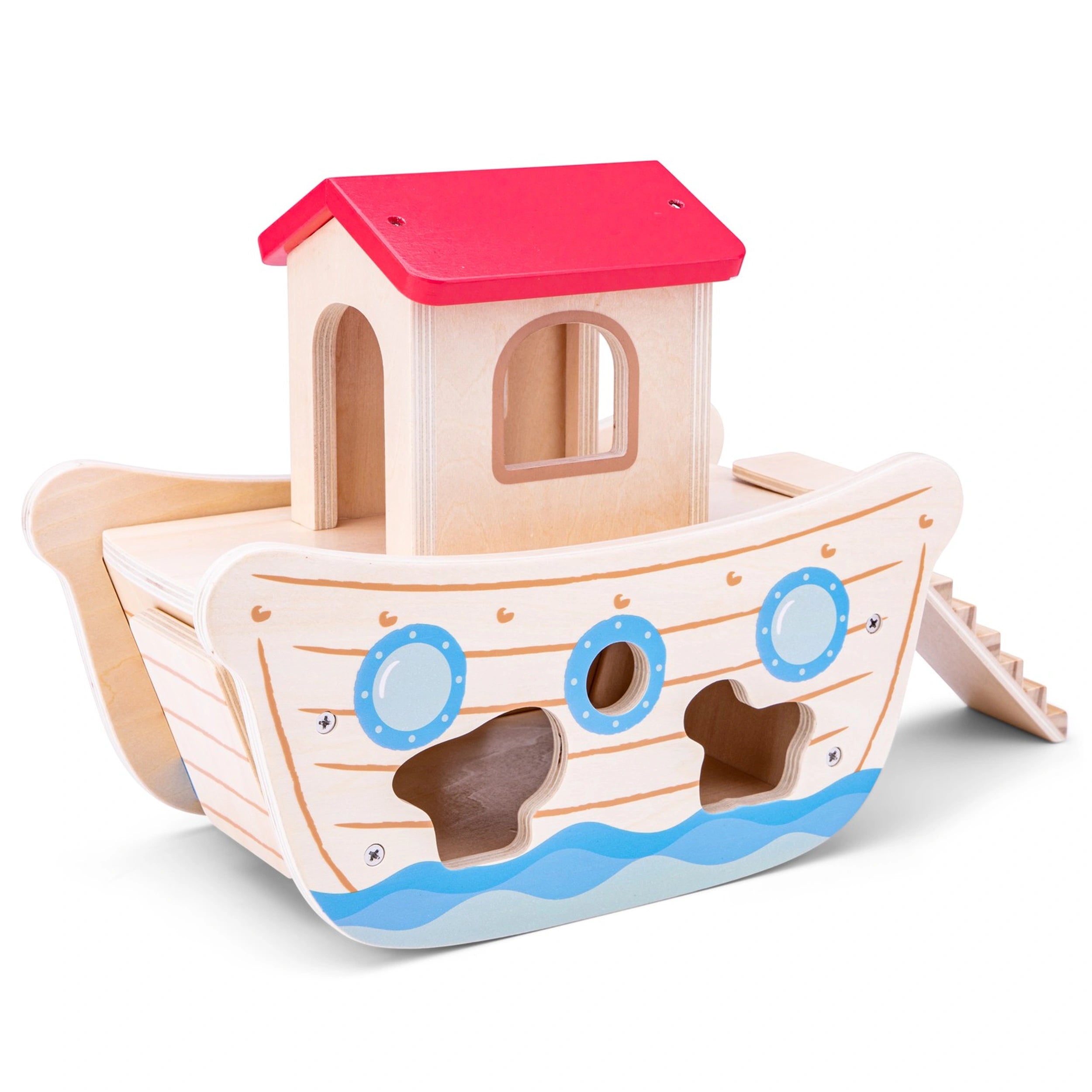 New Classic Toys - Bateau de tri de formes - Arche de Noé - Jouets éducatifs