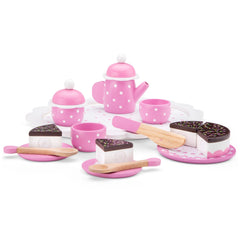New Classic Toys - Service à thé avec gâteau à couper - Rose - Professions fictives et jeux de rôle
