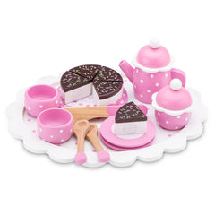 New Classic Toys - Service à thé avec gâteau à couper - Rose - Professions fictives et jeux de rôle