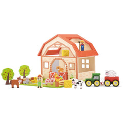 New Classic Toys - Ensemble de jouets en bois de ferme avec 20 figurines - Ensembles de jeux pour enfants