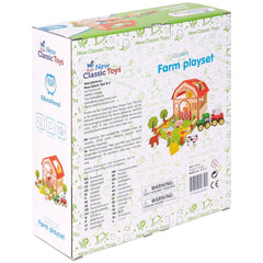 New Classic Toys - Ensemble de jouets en bois de ferme avec 20 figurines - Ensembles de jeux pour enfants