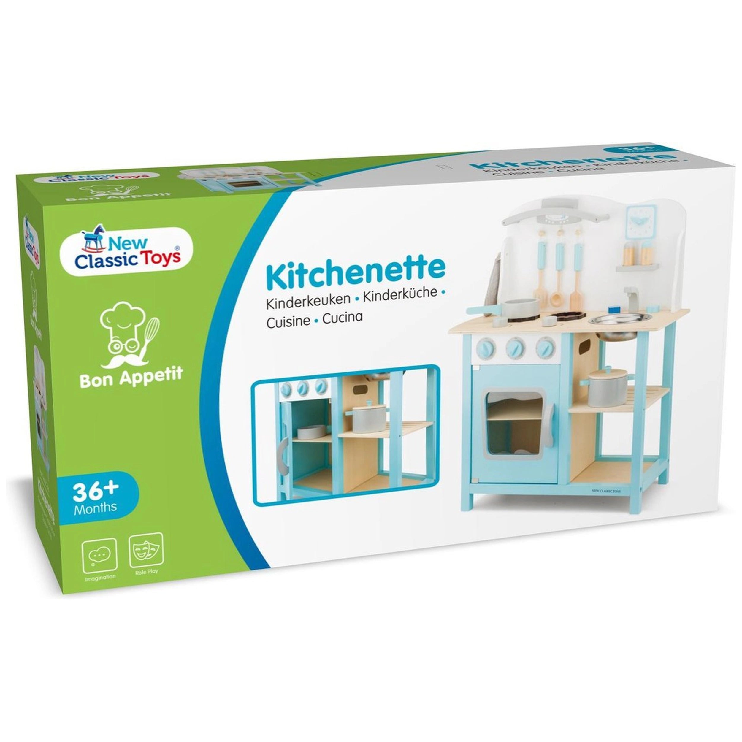 New Classic Toys - Cuisine en Bois Bleue Bon Appetit - Professions Imaginaires et Jeux de Rôle