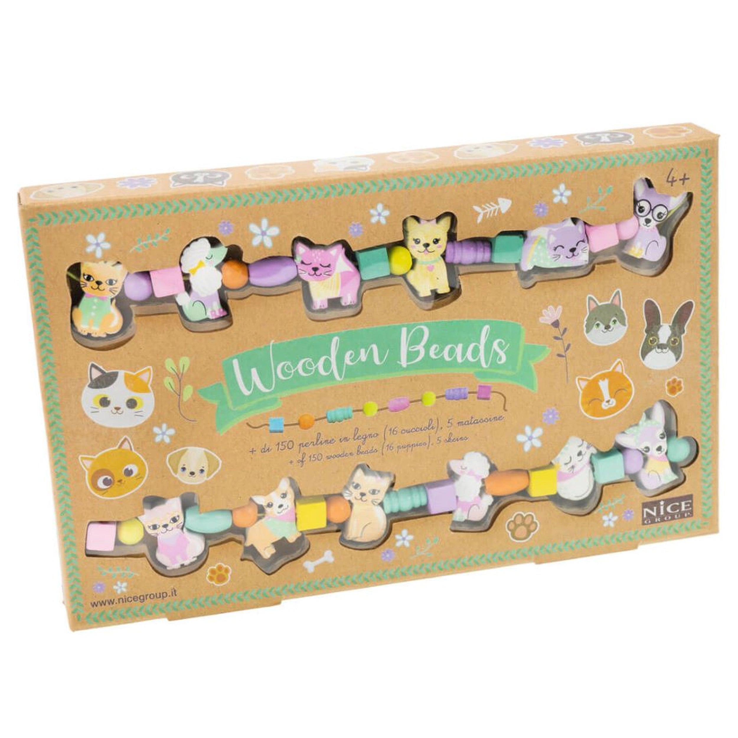 Nice - Wooden Beads Puppies Set - Arts & Crafts