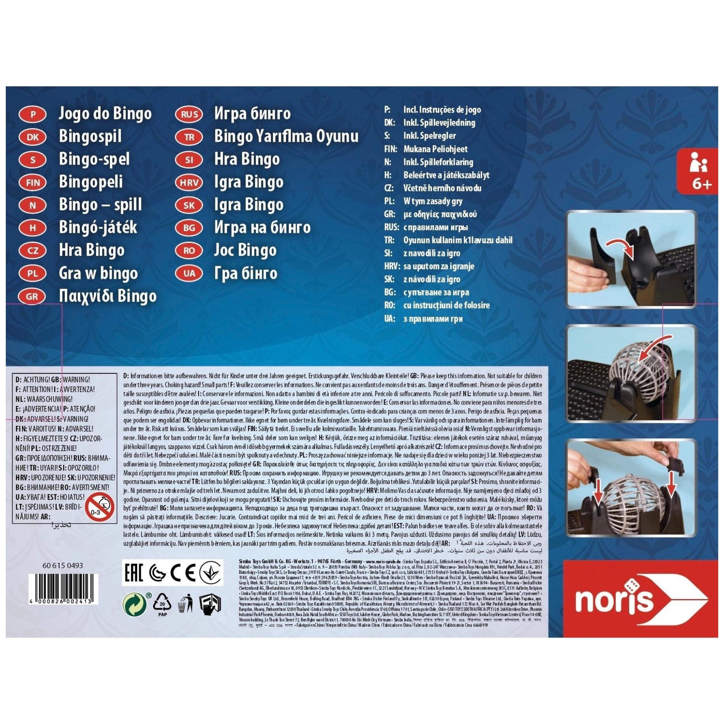 Noris - Jeu de Loterie Bingo - Jeux de Société - Édition Internationale - Jeux de Société
