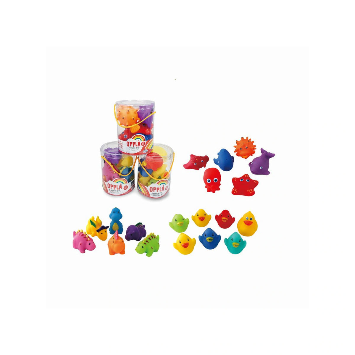 ODS - Opplà PVC Funny Animals Bucket Bath Toys