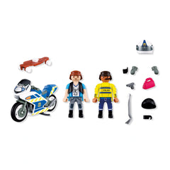 PLAYMOBIL - Motorcycle Chase - City Action - Age +4 - Toy Playsets - 72079 - 80772079