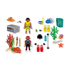 PLAYMOBIL - Police Diver with Treasure - Toy Playsets - Age +4 - Underwater Adventure - 72078 - 80772078