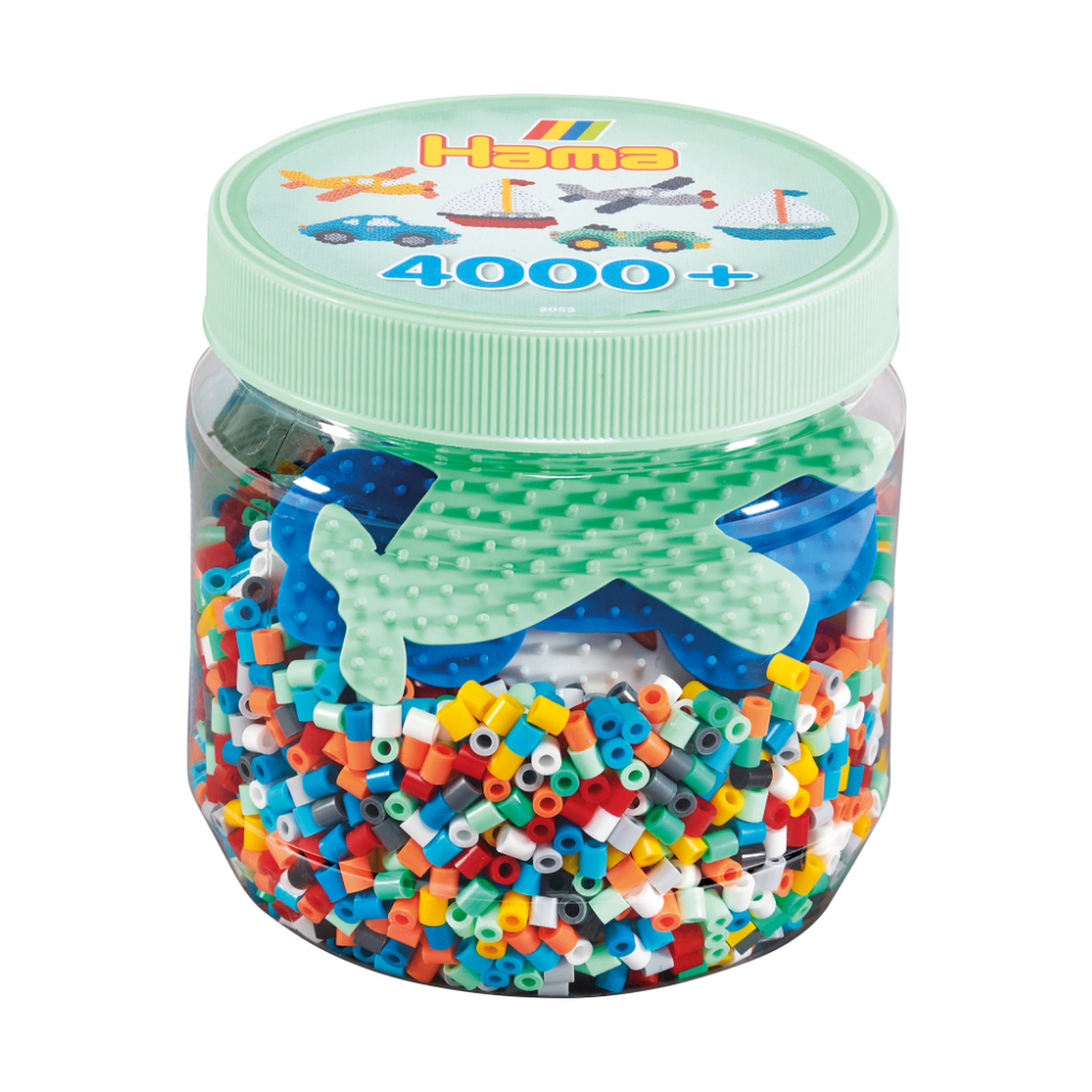 Pat Hama 4000 Perles et Plaques à Pousser dans un Tub Vert - Loisirs Créatifs