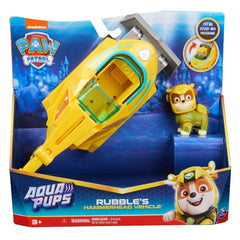 Paw Patrol Aqua Pups Rubble Transforming Hammerhead Shark Vehicle with Collectible Action Figure